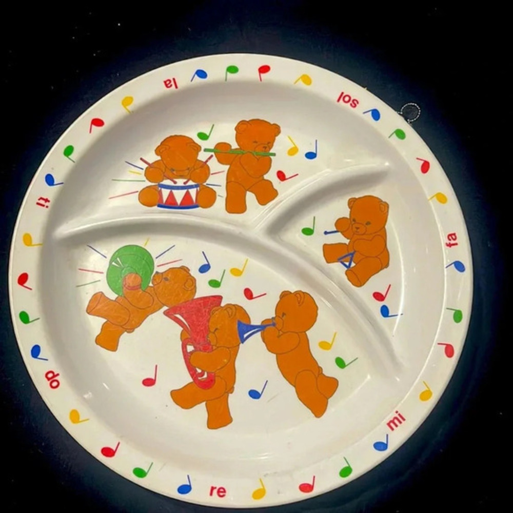 VTG 1987 Musical Bears Plates Anacapa Melamine